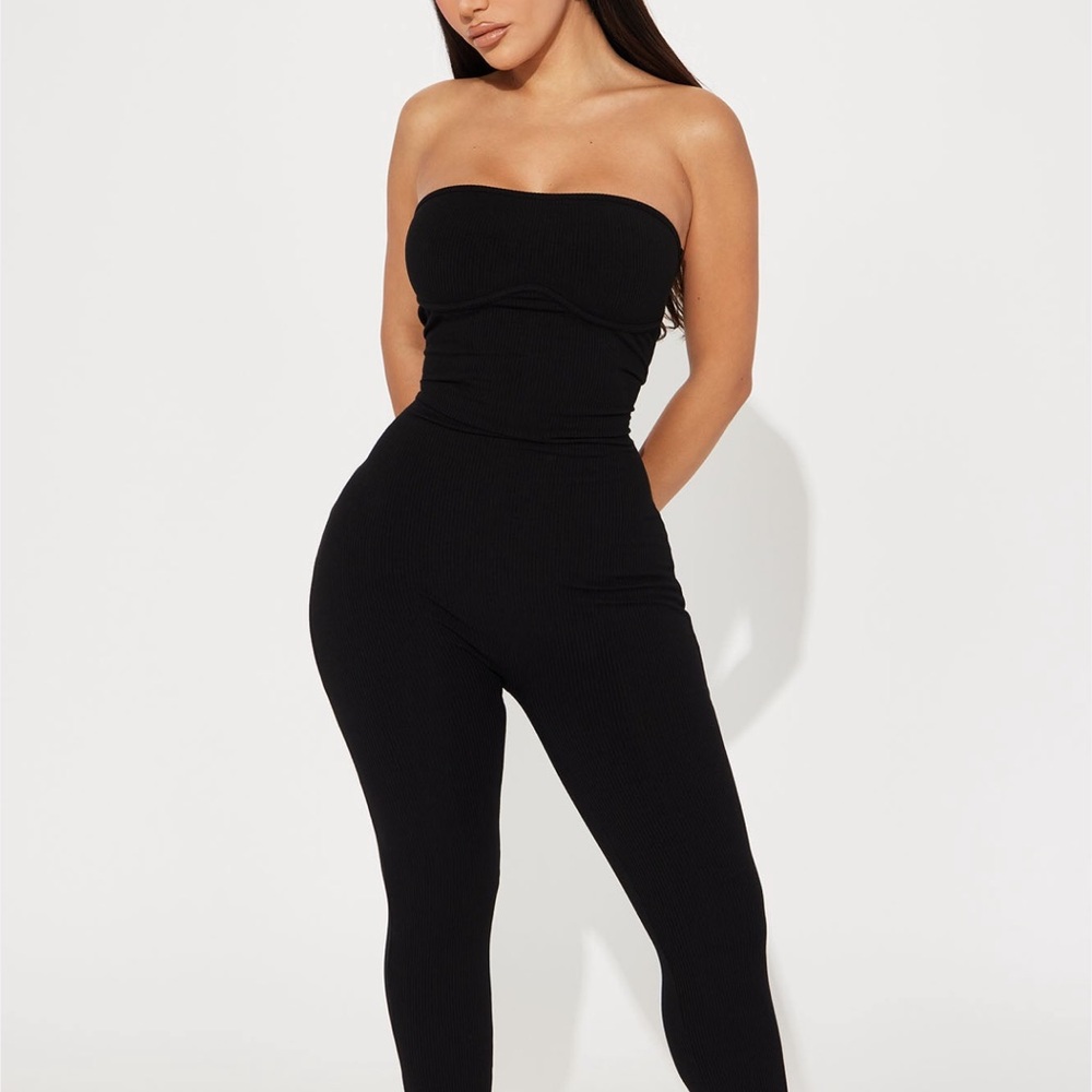 Fashion Nova Black Strapless Jumpsuit